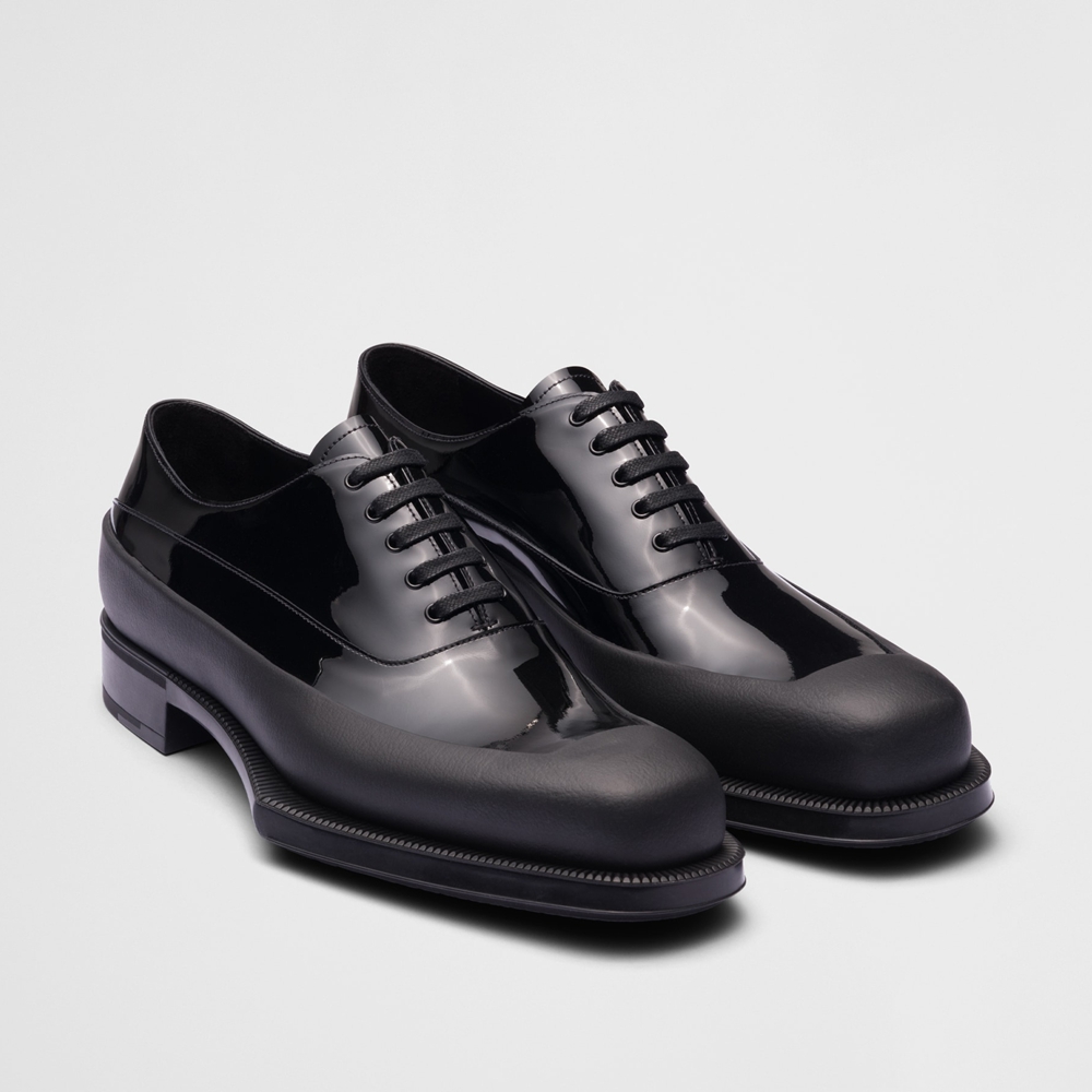 Prada Black Patent Leather Derby Shoes 2EG415_069_F0002_F_G000