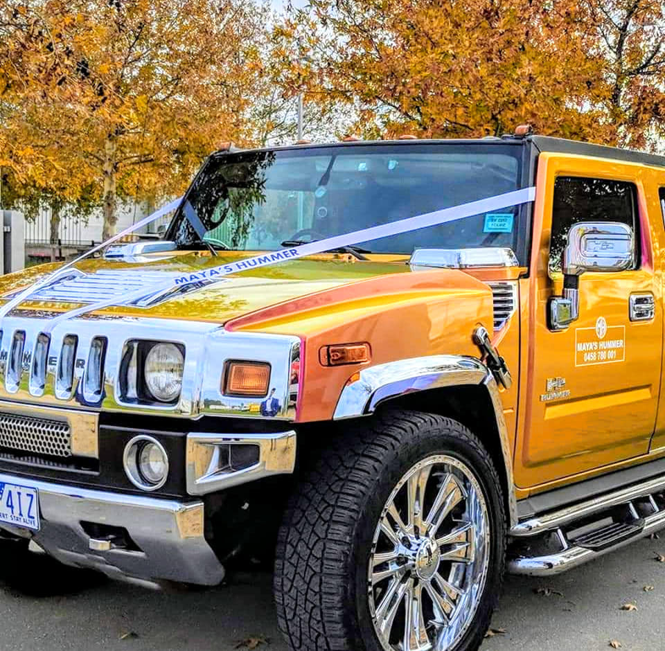 Pearl White Hummer | Mayas Hummer I Best Wedding Limousine service in Melbourne